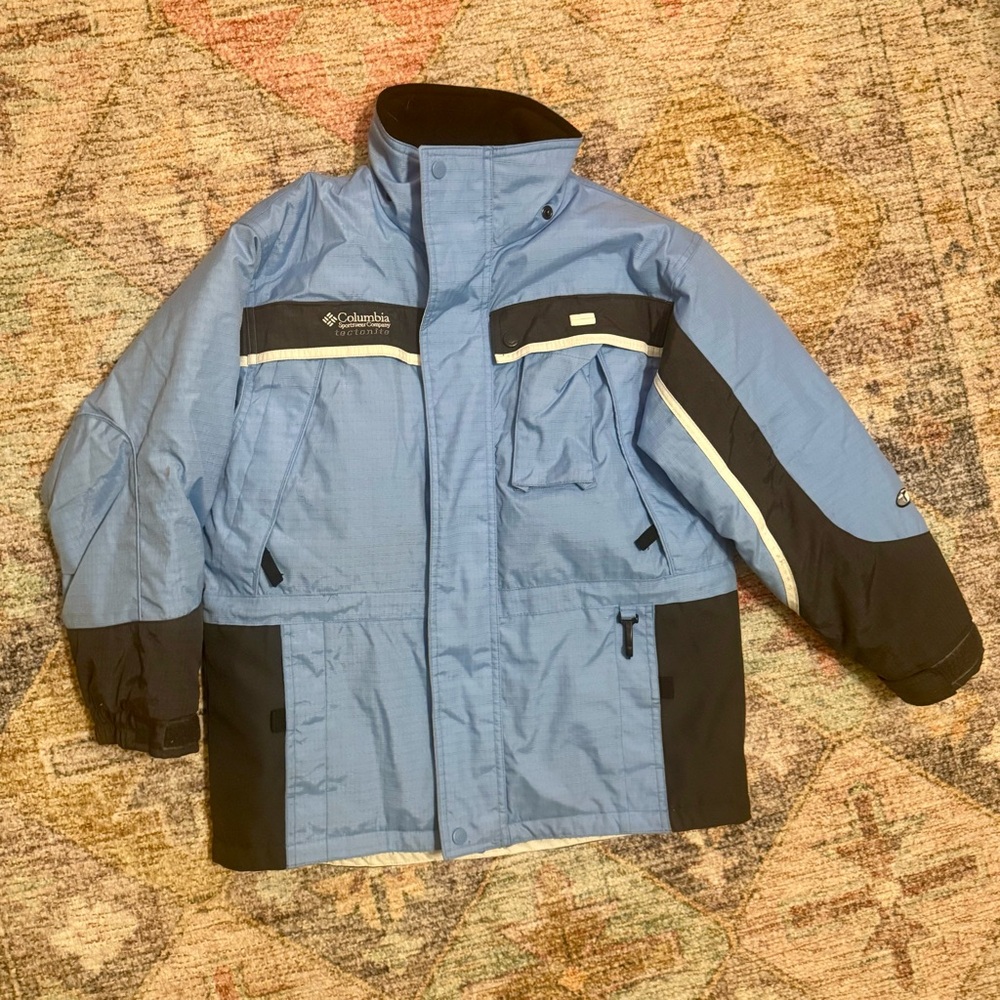 Columbia Blue and Black Puffer Jacket